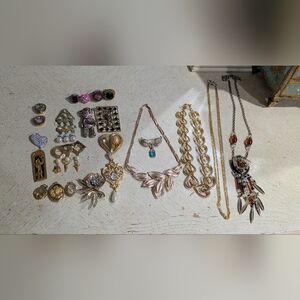 Mixed Women’s Jewelry Set - Gold & Silver Tones with Pink & Blue Accents